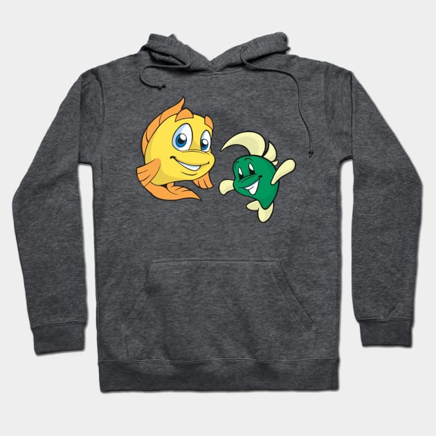 Freddi Fish & Flounder Tee Hoodie by seanhunter